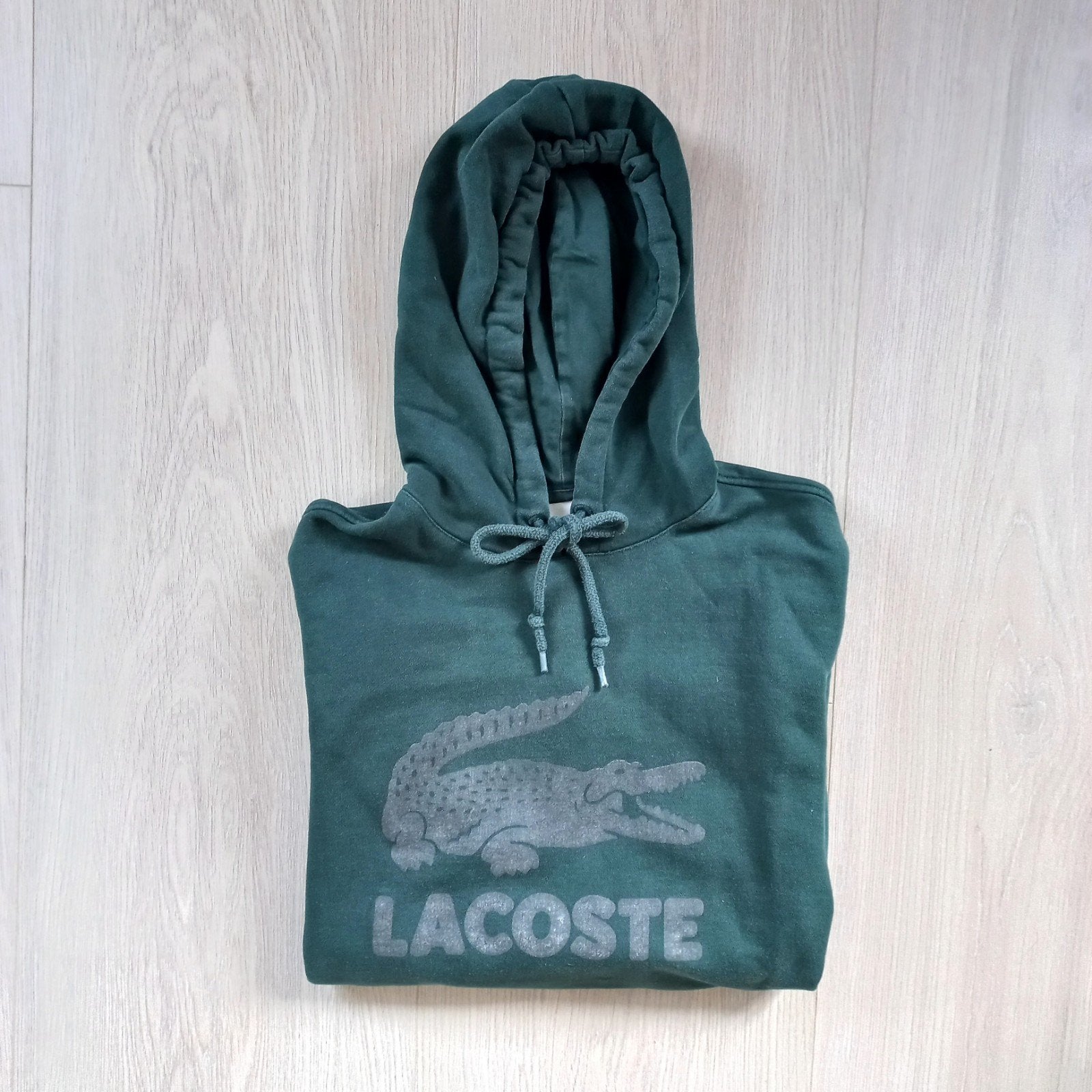 Élégant sweat à capuche vert Lacoste avec grand logo taille, Enlèvement ou Envoi, Taille 48/50 (M)