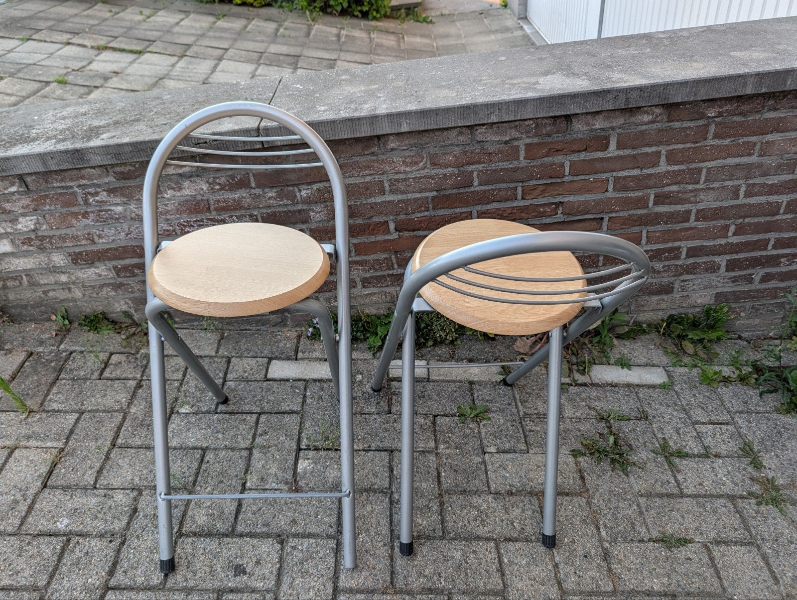 Tabourets de bar avec dossier, Enlèvement, Bois