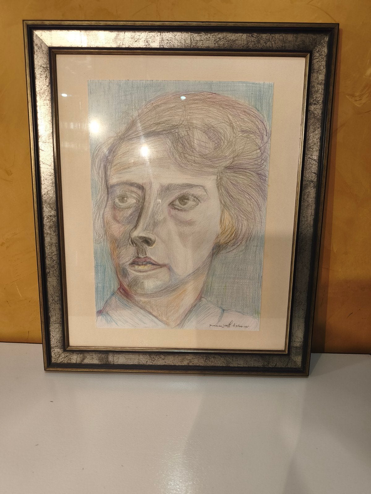 tableau, Antiquités & Art, Enlèvement, Tableau, Dessin au crayon, Sous verre