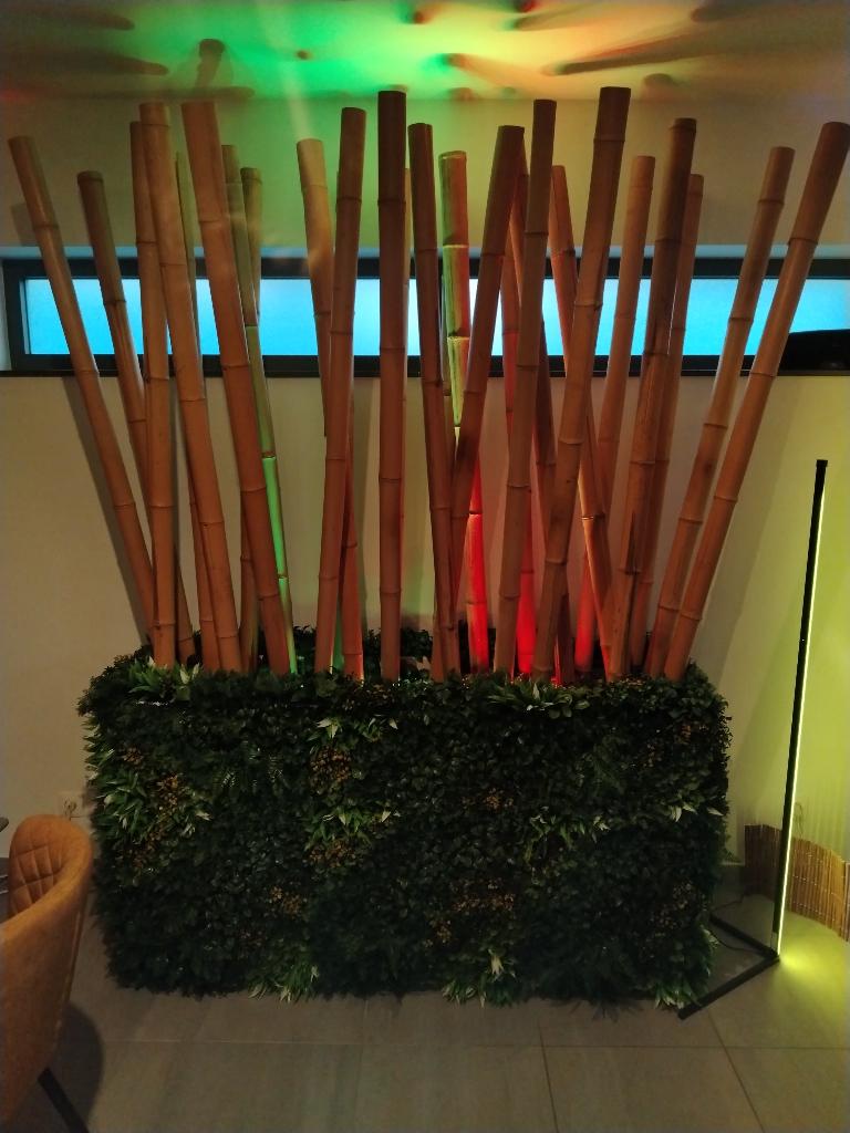 Echte bamboe bak met verlichting decoratie, Tuin en Terras, Ophalen