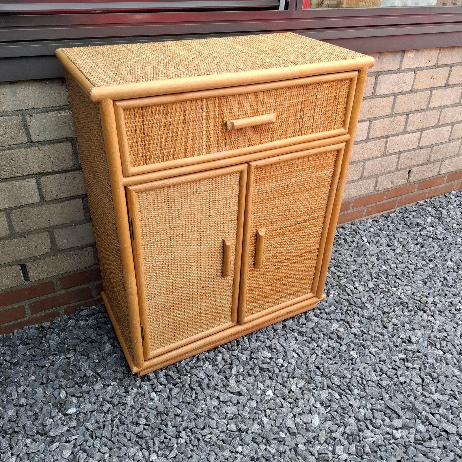 Vintage rieten bamboo kastje, Ophalen