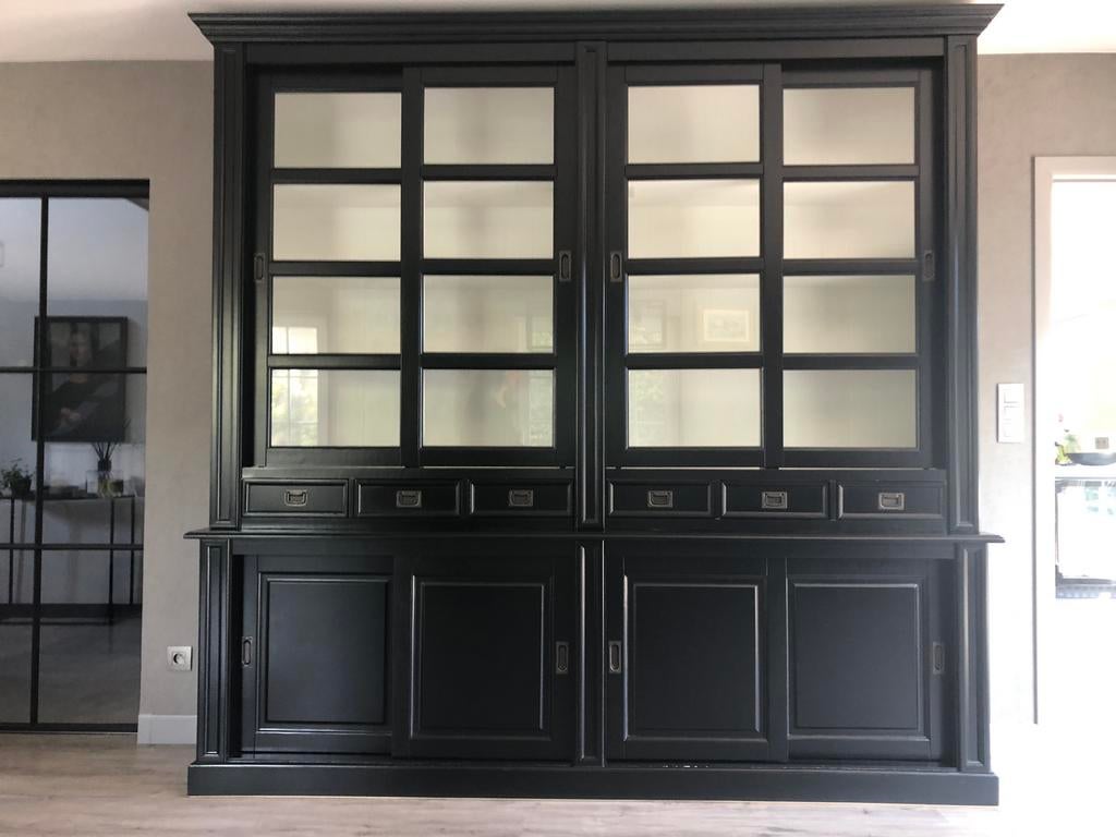 Prachtige bibliotheekkast 240 x 240 cm, Huis en Inrichting, Kasten | Boekenkasten, Ophalen, Zo goed als nieuw, Grenenhout