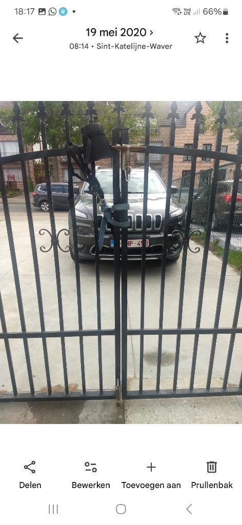 Zwarte ijzeren poort, Tuin en Terras, Ophalen, Gebruikt, IJzer, Sierhekwerk