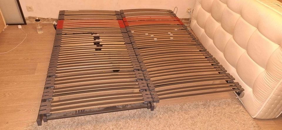 2 Bultex Multiform 90x200 boxsprings met poten, Ophalen, Gebruikt, 90 cm, Tweepersoons
