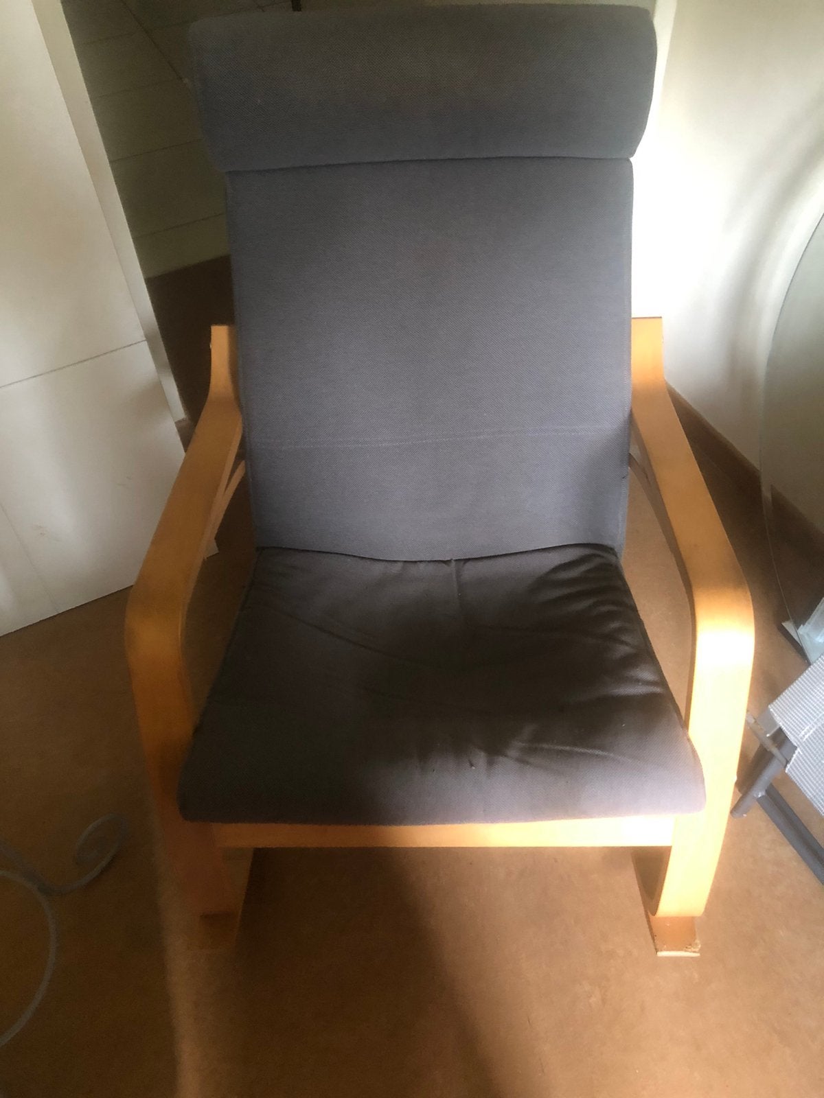 Relax zetel grijs met hout, Ophalen, Zo goed als nieuw, Hout
