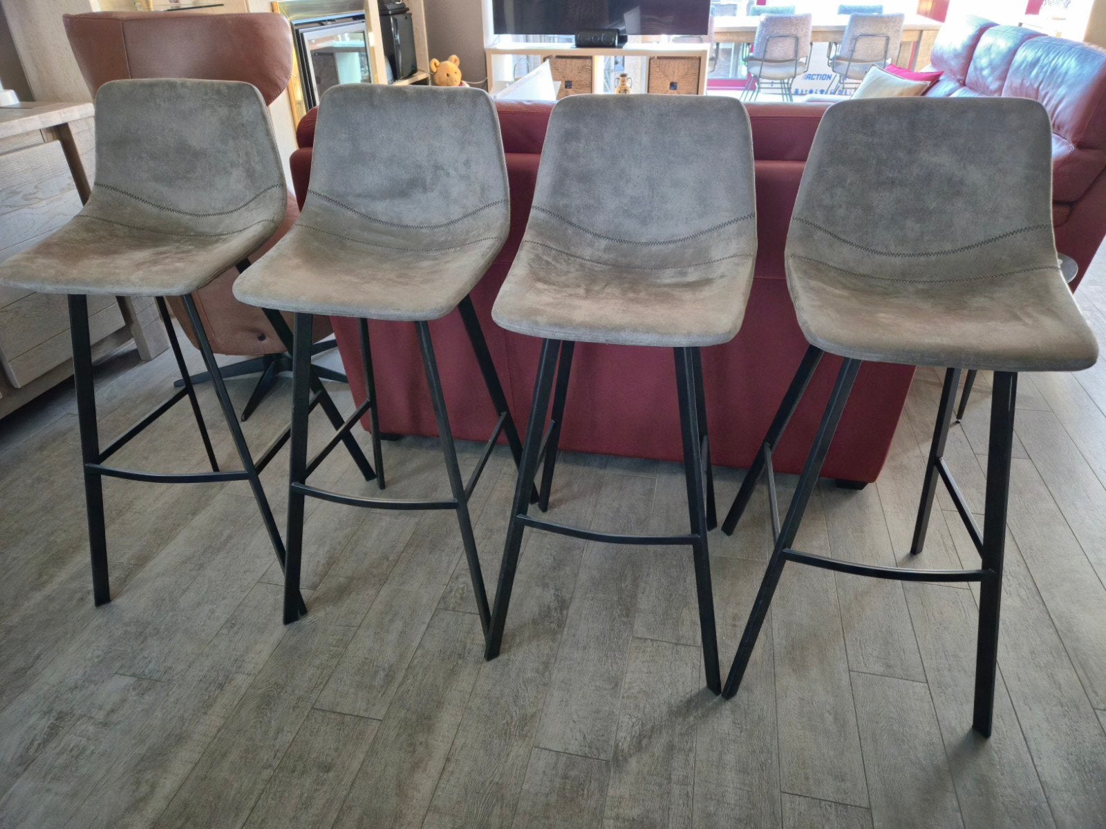 barkrukken, Huis en Inrichting, Ophalen, Kunststof, Met voetsteun, 60 tot 90 cm