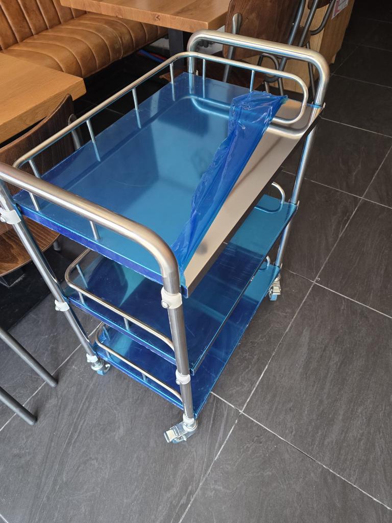 Inox horeca karretje LAATSTE 6 stuk (SPLINTERNIEUW), Ophalen