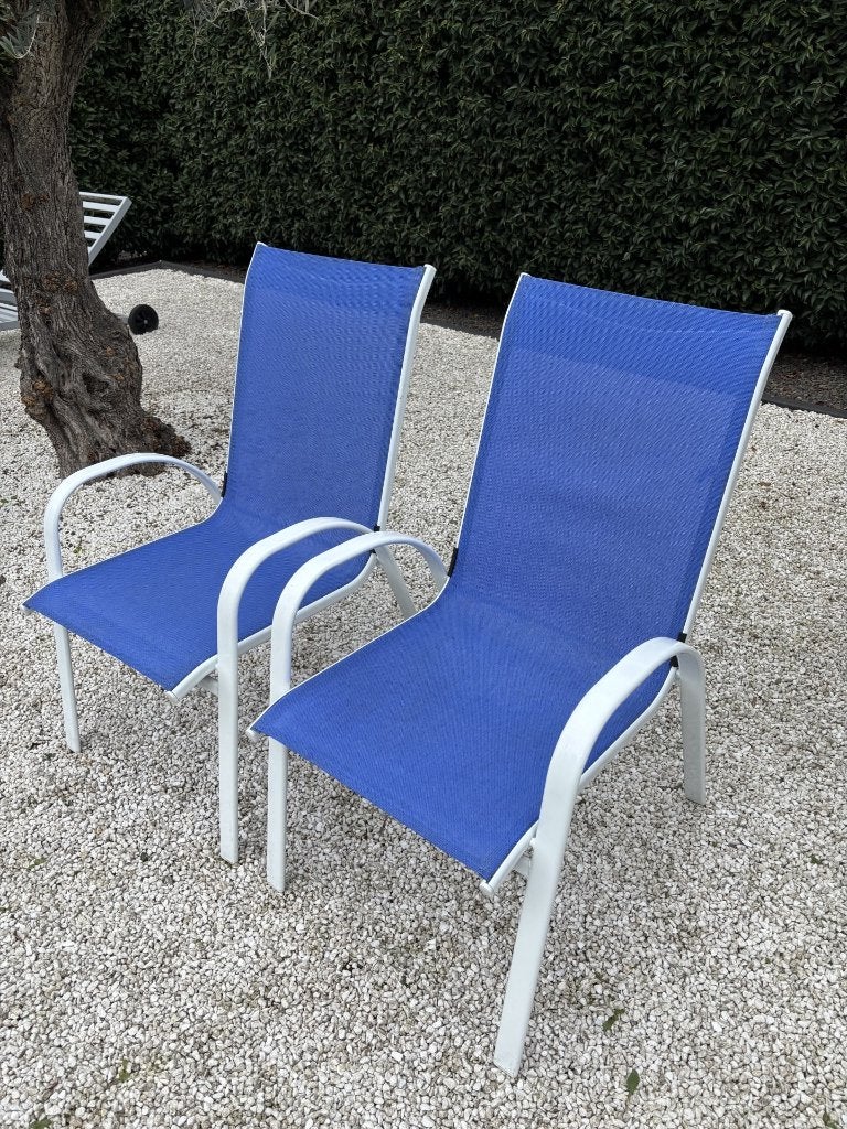 Twee mooie tuinstoelen, Tuin en Terras, Ophalen, Zo goed als nieuw, Overige materialen, Stapelbaar