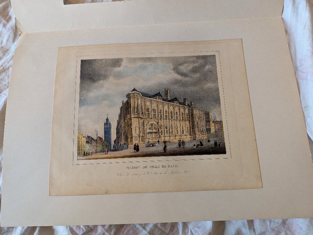 19de eeuwse tekening stadhuis Gent, Ophalen of Verzenden
