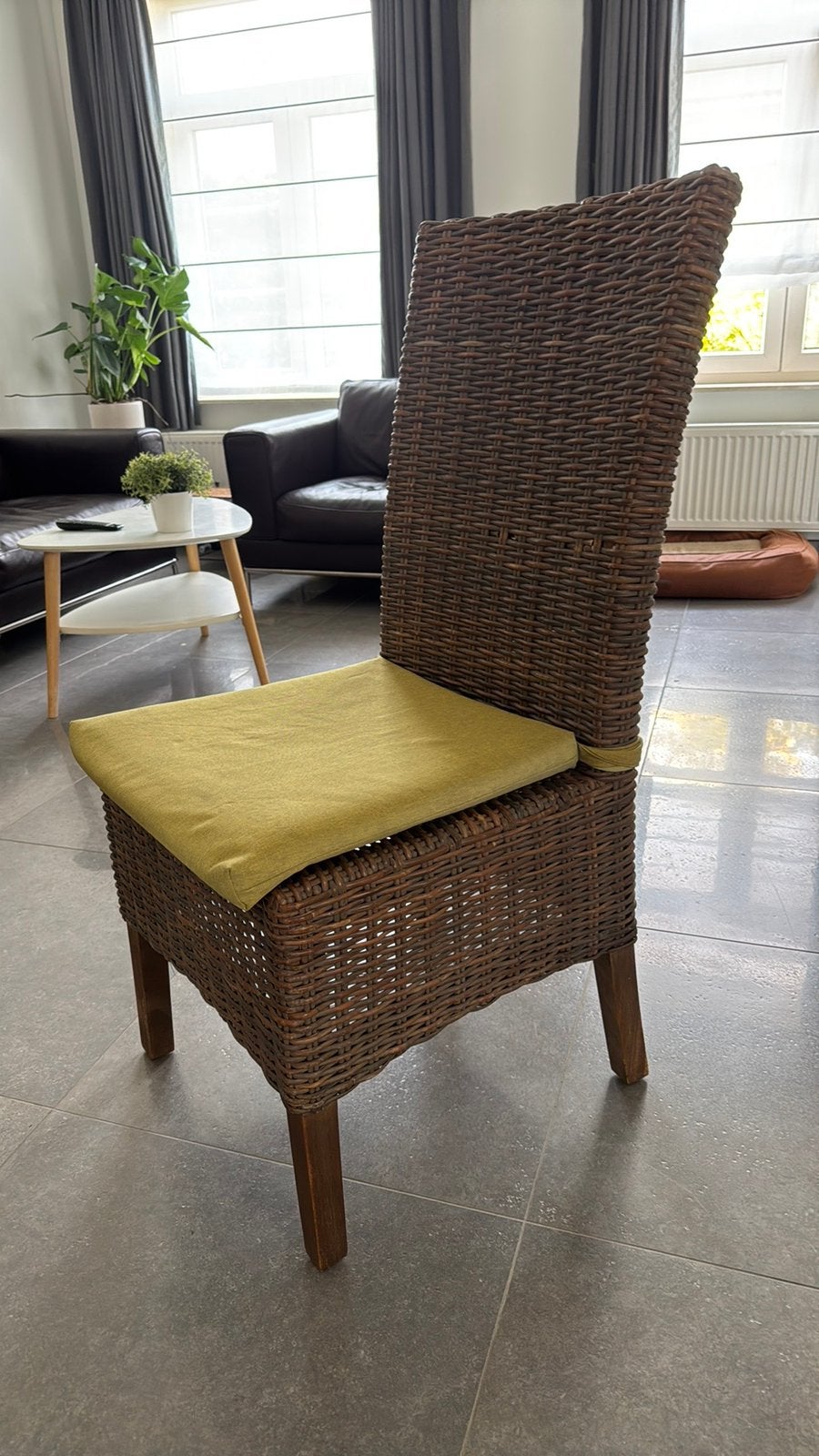 8x rotan eettafelstoelen, Enlèvement, Comme neuf