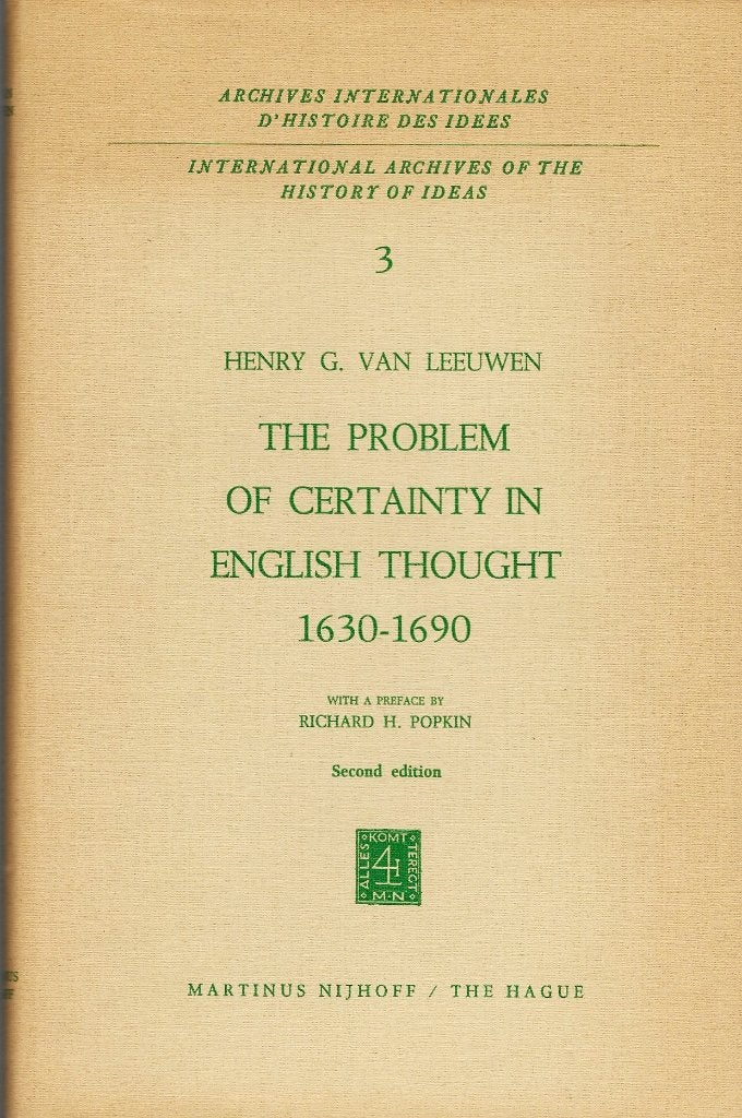 1970 - Henry G. VAN LEEUWEN - Certainty in English Thought, Boeken, Verzenden, Nieuw, Henry G. VAN LEEUWEN, Logica of Wetenschapsfilosofie