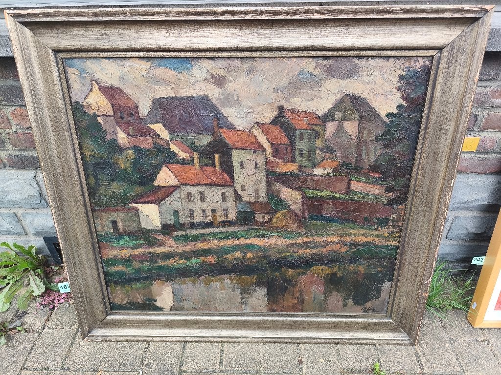 huile sur toile signe rene caty, Antiquités & Art, Enlèvement, Toile