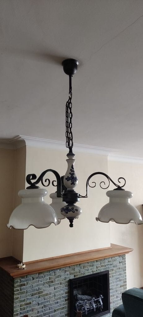 Rustieke kroonluchter, Huis en Inrichting, Lampen | Kroonluchters, Ophalen, Gebruikt, Rustiek, E27 (groot)