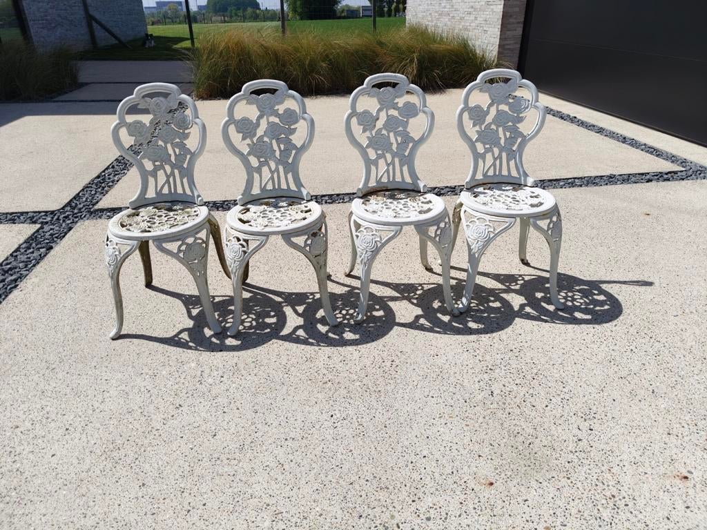 4 Prachtige gietijzeren tuinstoelen, Enlèvement, Aluminium