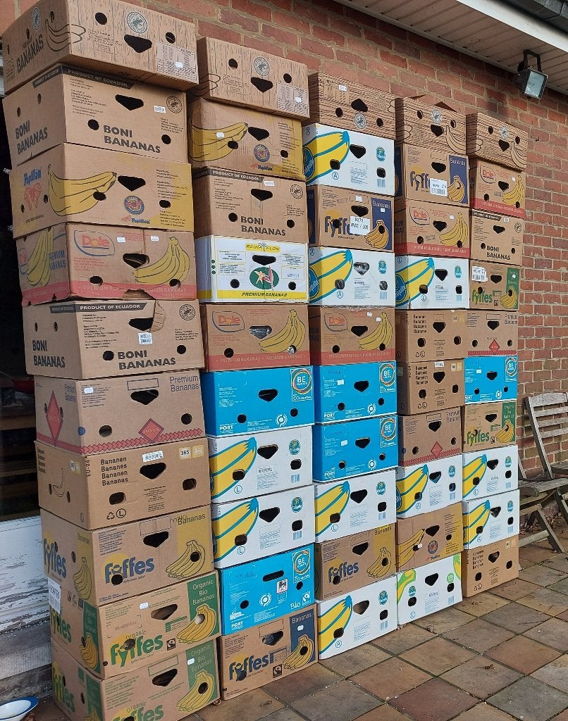 Bananendozen perfect als verhuisdozen of opbergdozen, Ophalen, Zo goed als nieuw, Opvouwbaar