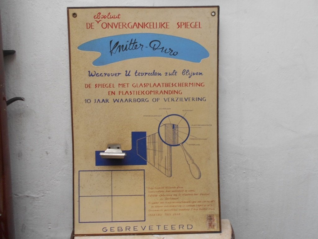 reklamebord spiegel-KNITTER  DURO  1950- 1960, Enlèvement ou Envoi