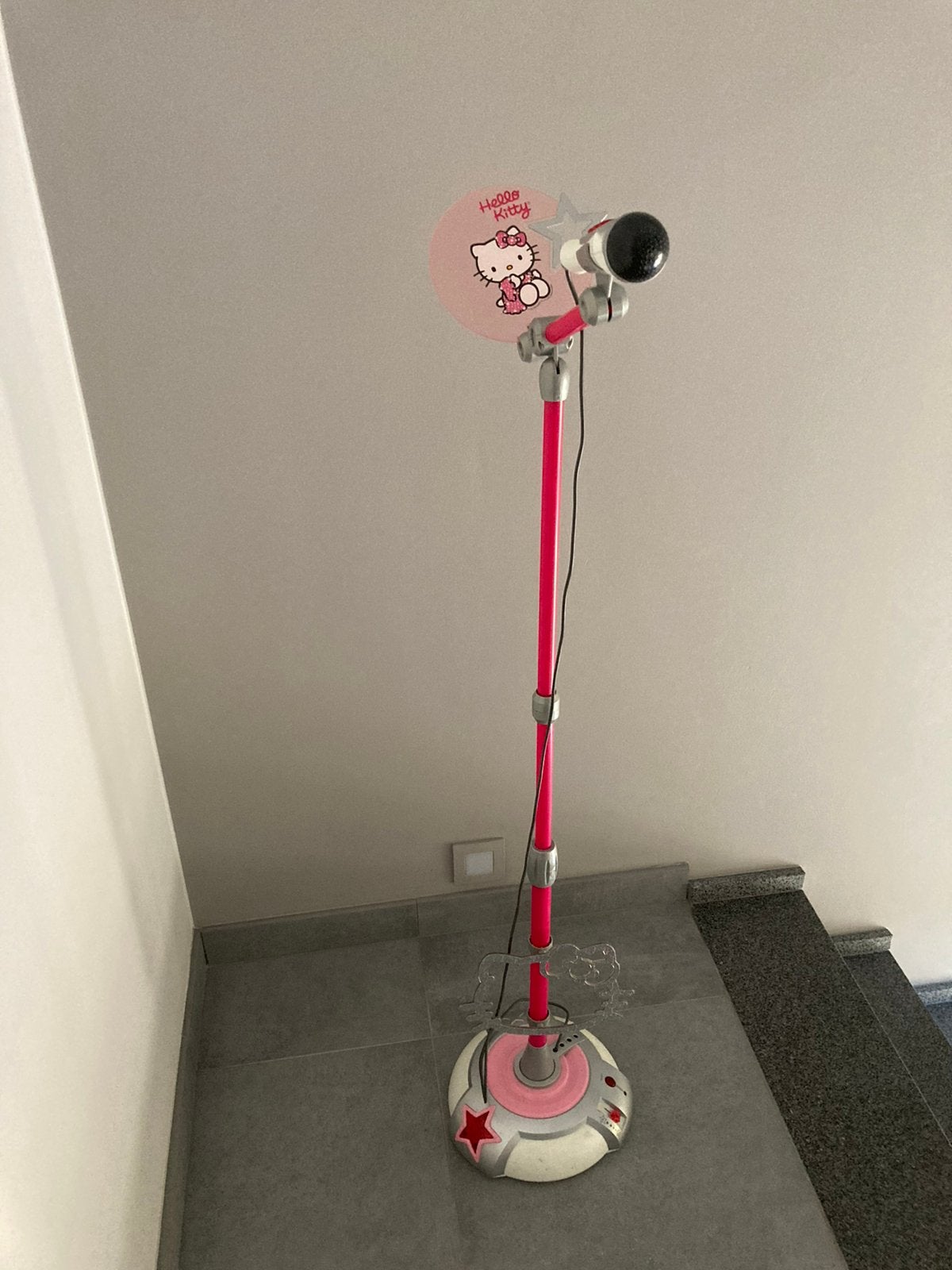 Hello Kitty microfoon met staander, Ophalen, Zo goed als nieuw