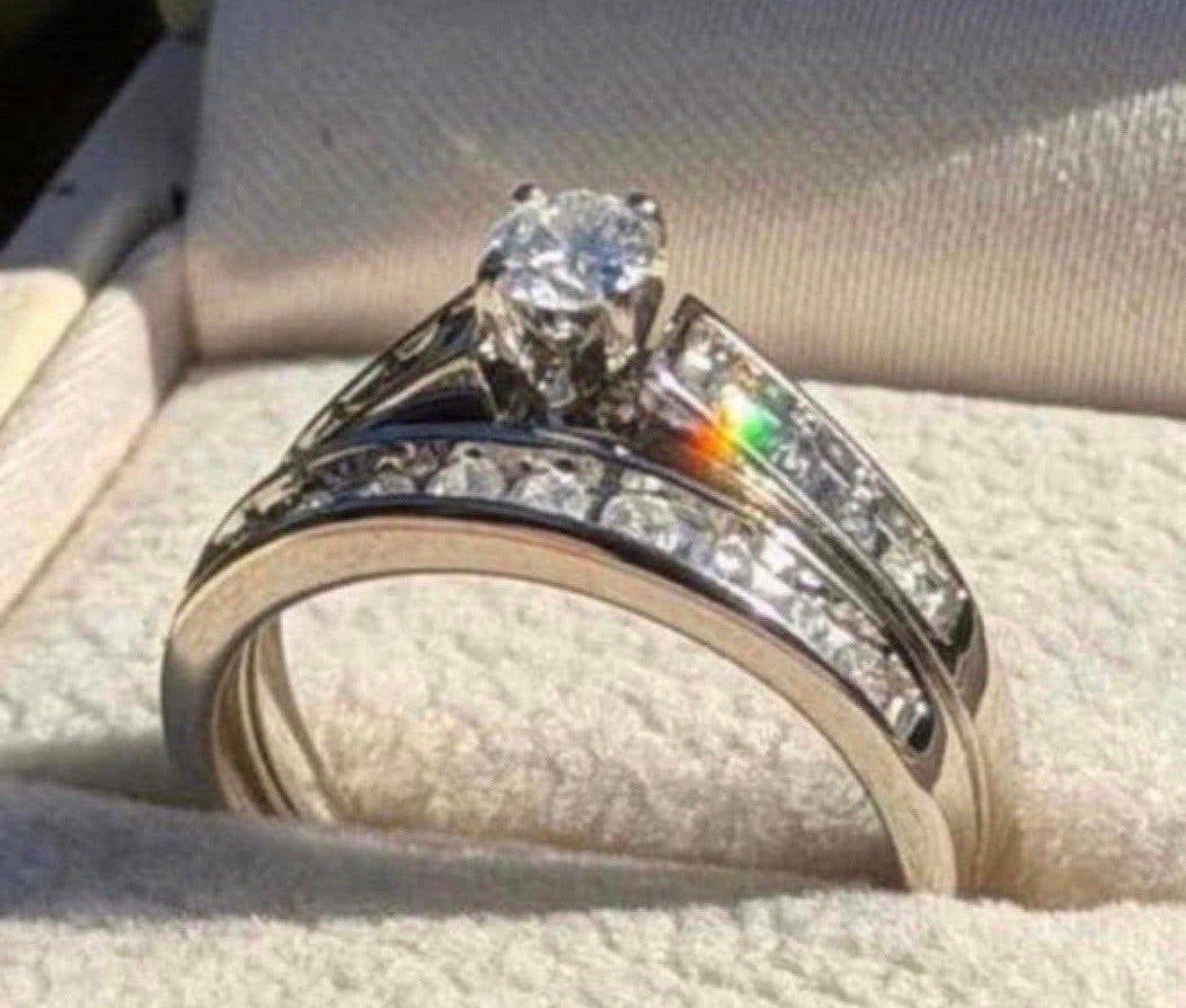 Nieuwe gouden ring met 20 natuurlijke diamanten/ certificaat, Neuf, Enlèvement ou Envoi, Or, Plus petit que 17