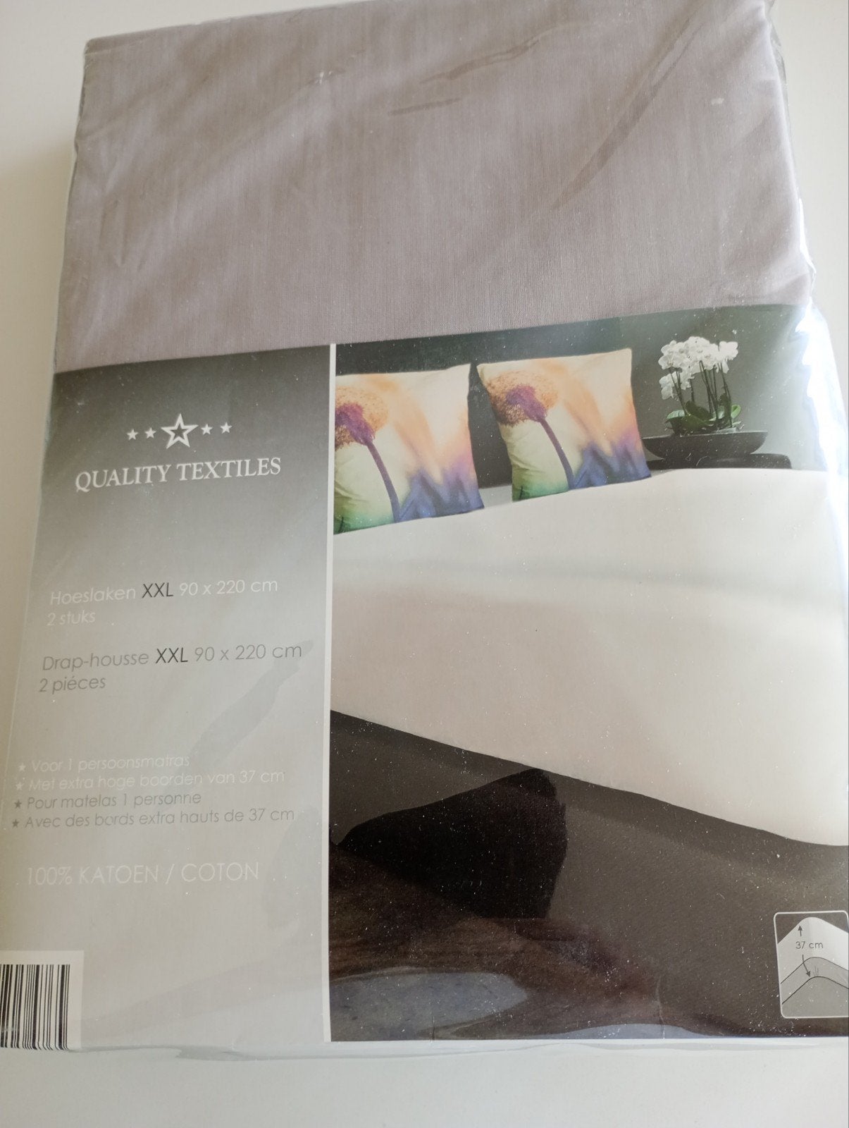 HOESLAKENS XXL 90×220 CM 2 STUKS LICHT GRIJS, Huis en Inrichting, Ophalen, Nieuw, Grijs
