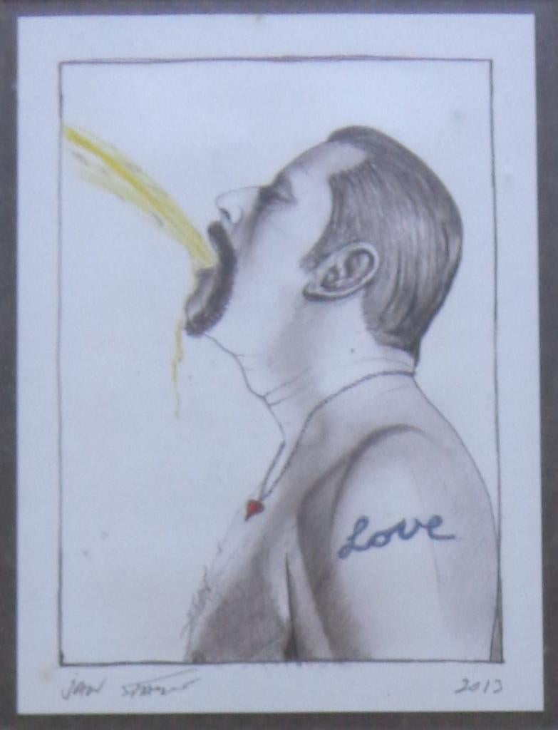 JAN FABRE / LOVE / COLLAGE PRINT / 58x40cm / KADER / SIG, Antiquités & Art, Art | Lithographies & Sérigraphies, Signé, Enlèvement ou Envoi