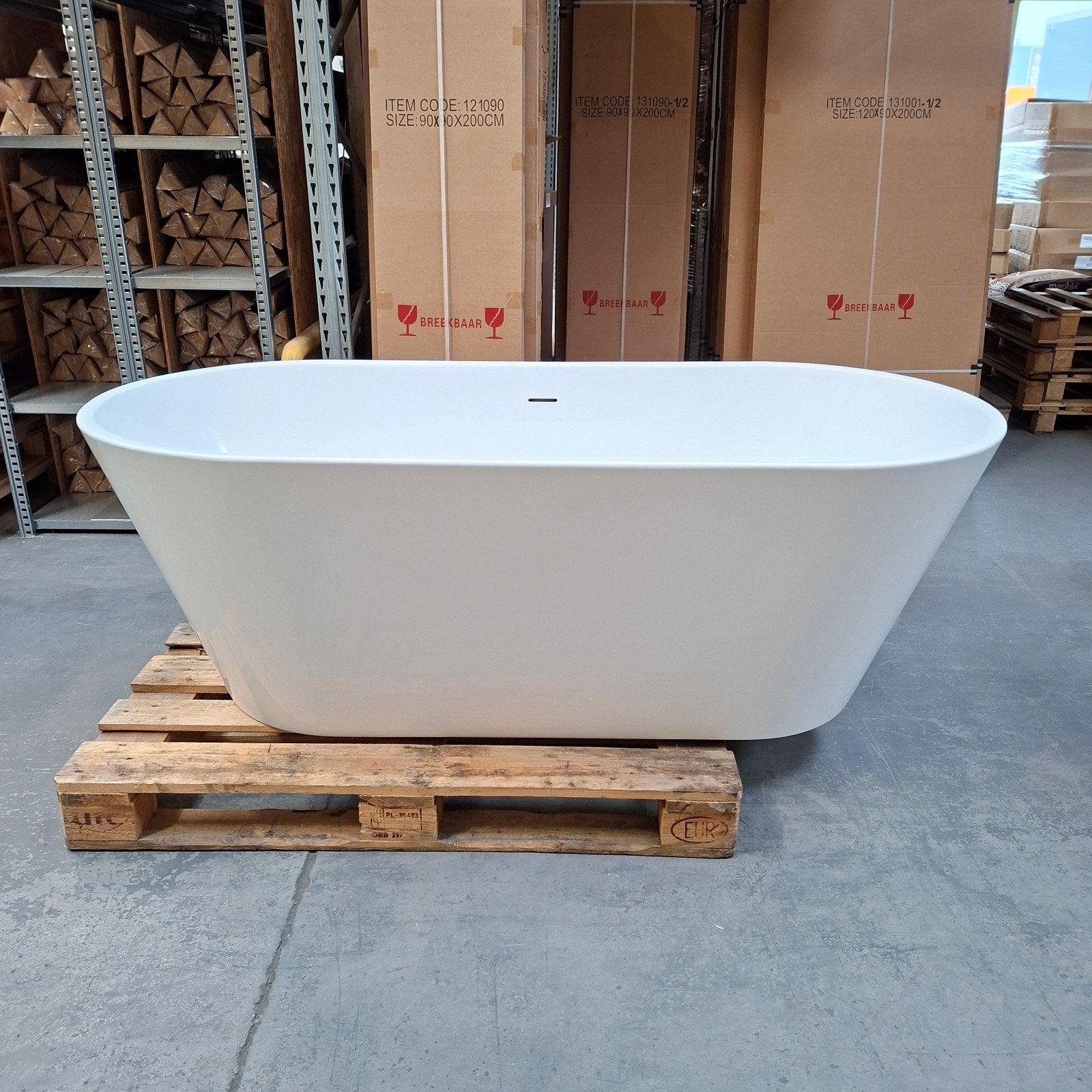 Vrijstaand ligbad bad 170x79x58cm glans wit nr539, Ophalen of Verzenden, Nieuw, Wit