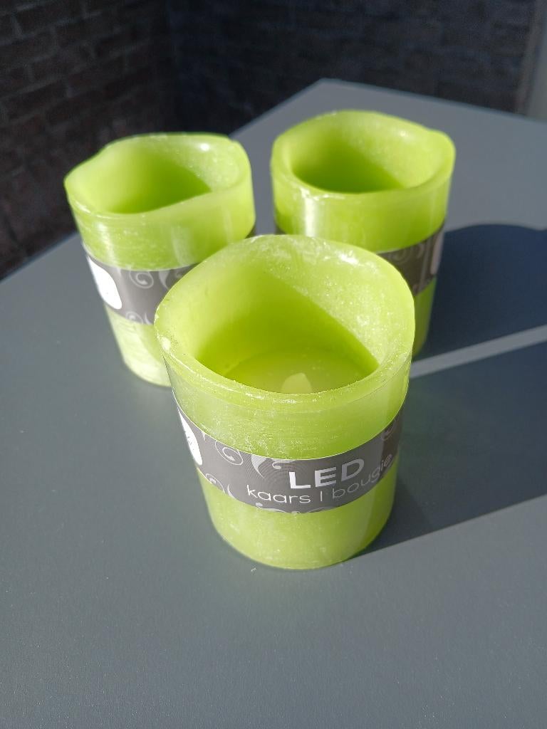 Led kaarsen 3stuks nieuw!, Nieuw, Ophalen of Verzenden, Kaars, Minder dan 25 cm
