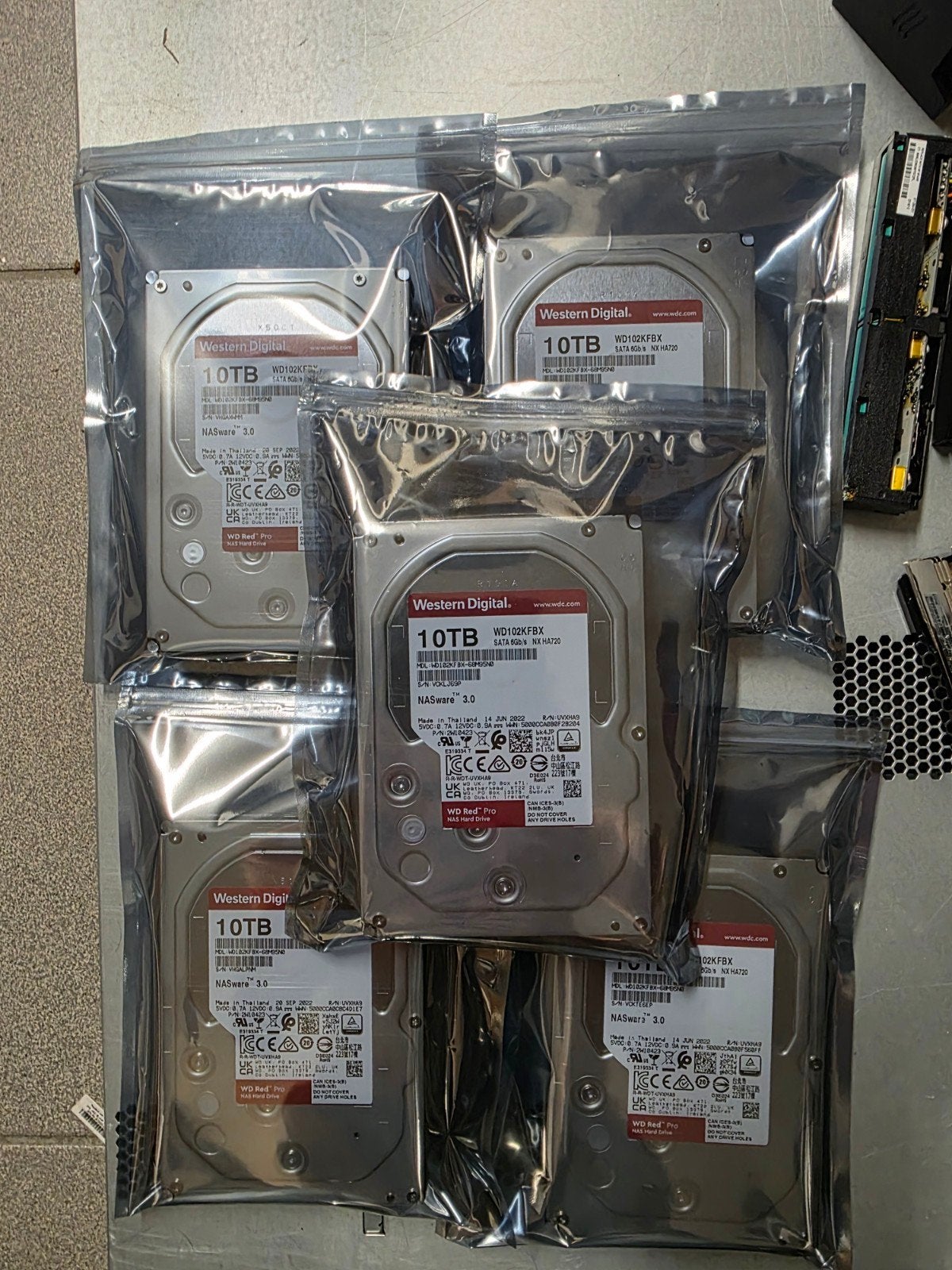 5x WD Red Pro 10TB, Intern, HDD, Ophalen of Verzenden, Zo goed als nieuw