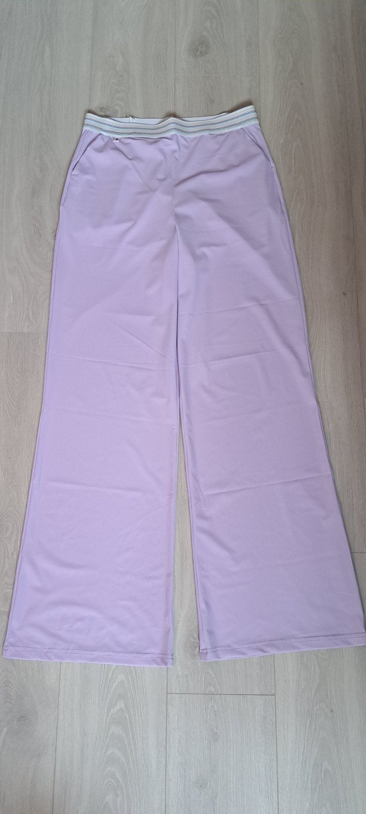 Broek travelstof lila, Maat 42/44 (L), Nieuw, Ophalen of Verzenden, Lang