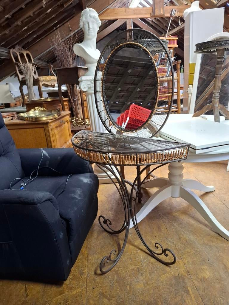 Console en fer forgé + miroir., Enlèvement ou Envoi, Matelas