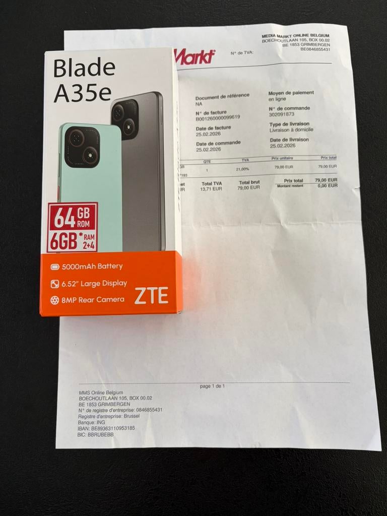 ZTE Blade A35e, Enlèvement ou Envoi, Neuf