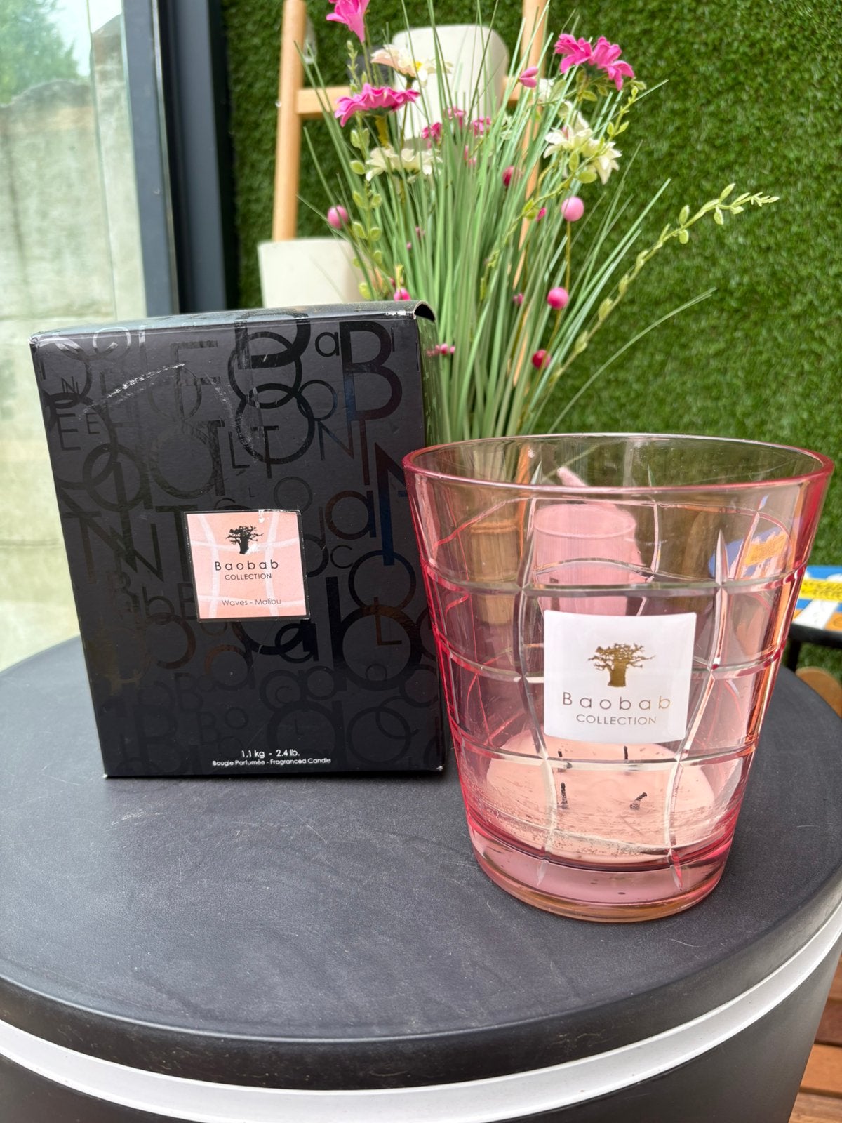 Bougie Baobab (vide) - Malibu, Maison & Meubles, Enlèvement ou Envoi, Utilisé, Bougie