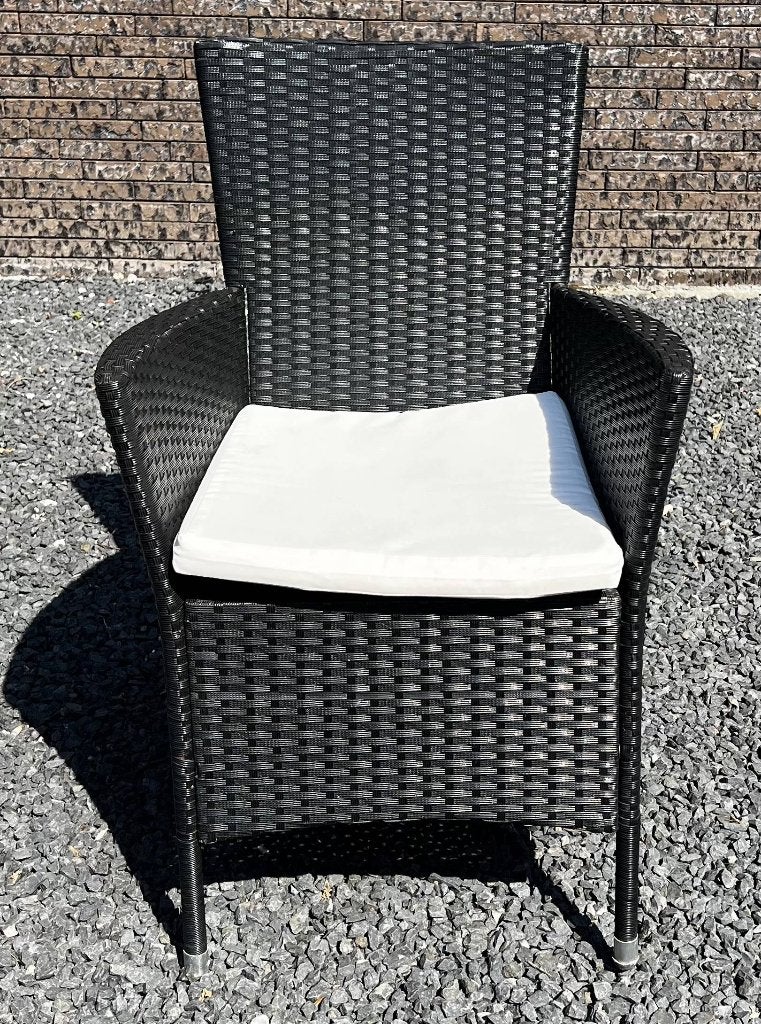Set van 6 wicker tuinstoelen met kussens, Tuin en Terras, Ophalen, Gebruikt