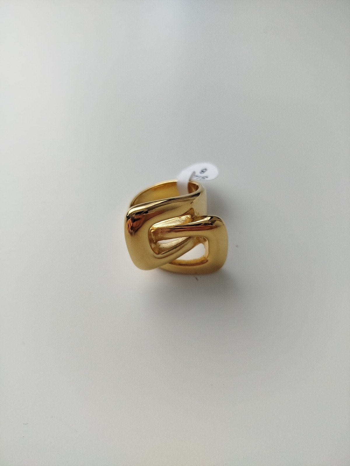 Goudkleurige stalen ringen maat 8, Verzenden, Nieuw, Goud, Overige materialen