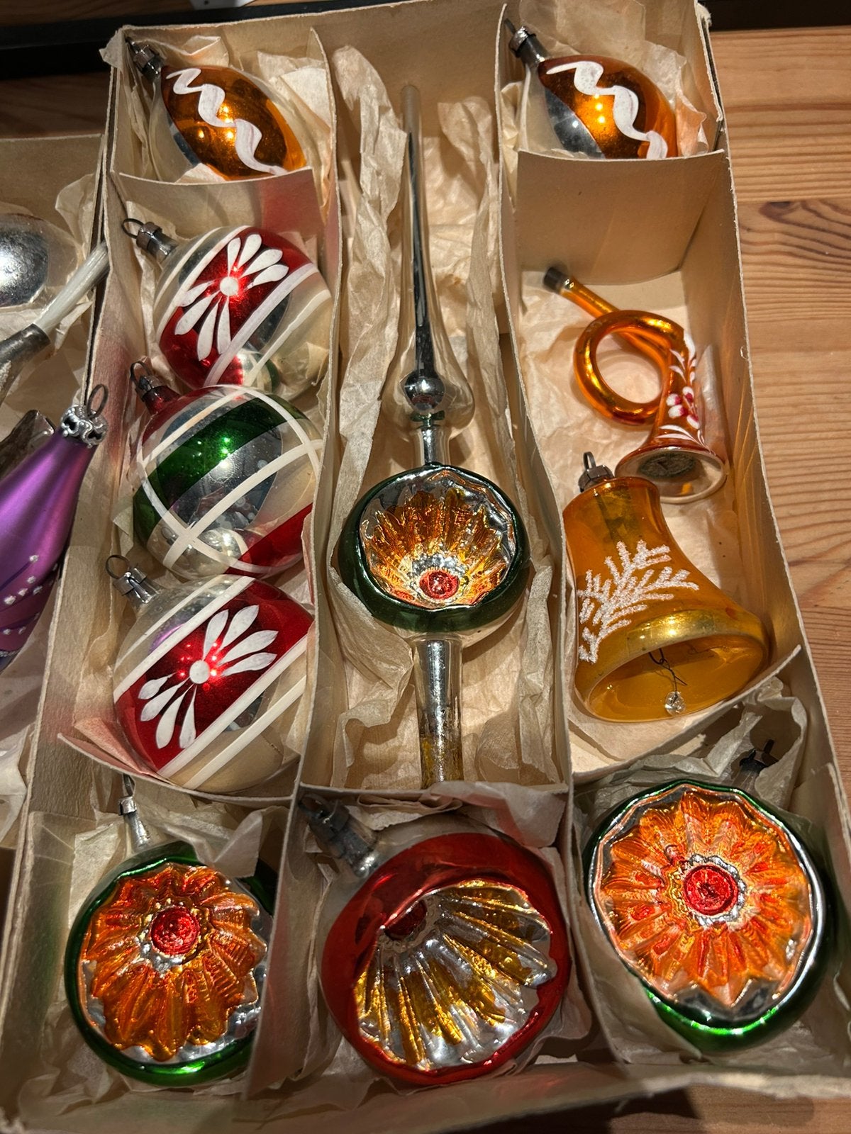 Set vintage kerstballen antiek retro, Ophalen of Verzenden, Gebruikt