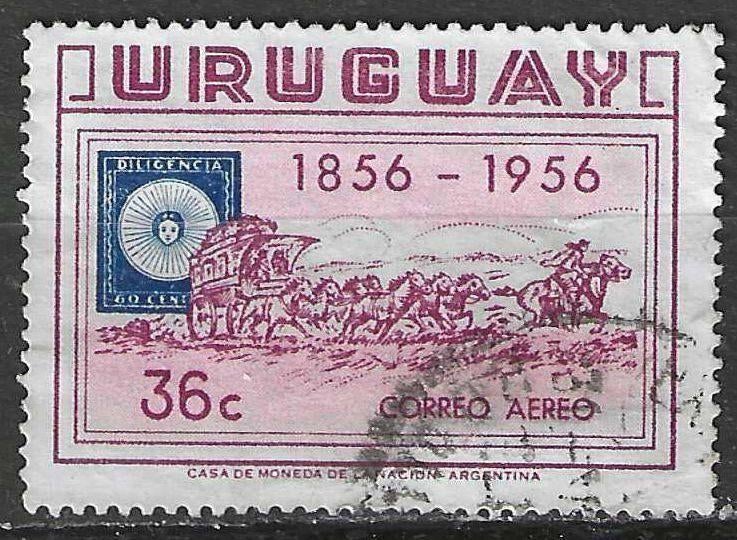 Uruguay 1956 - Yvert 152PA - Eeuwfeest v.d. Postzegel (ST), Postzegels en Munten, Verzenden, Gestempeld