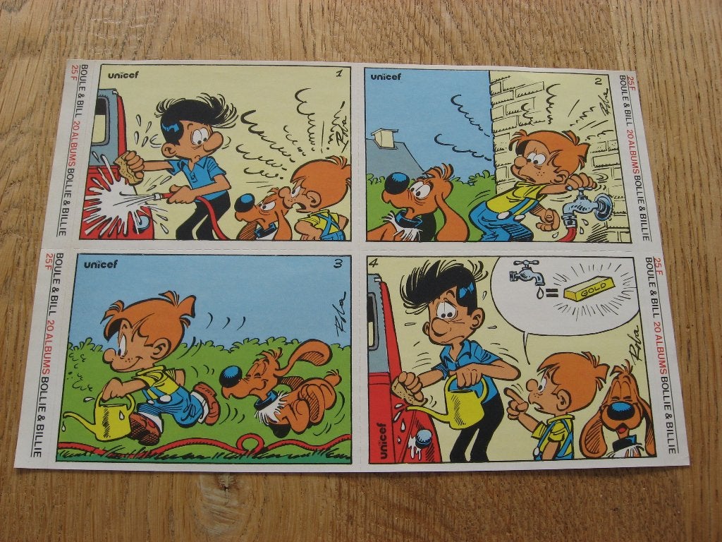 Autocollants Boule & Bill 20 albums Unicef 21,5 x 14,5 cm, Collections, Personnages de BD, Enlèvement, Autres personnages, Neuf