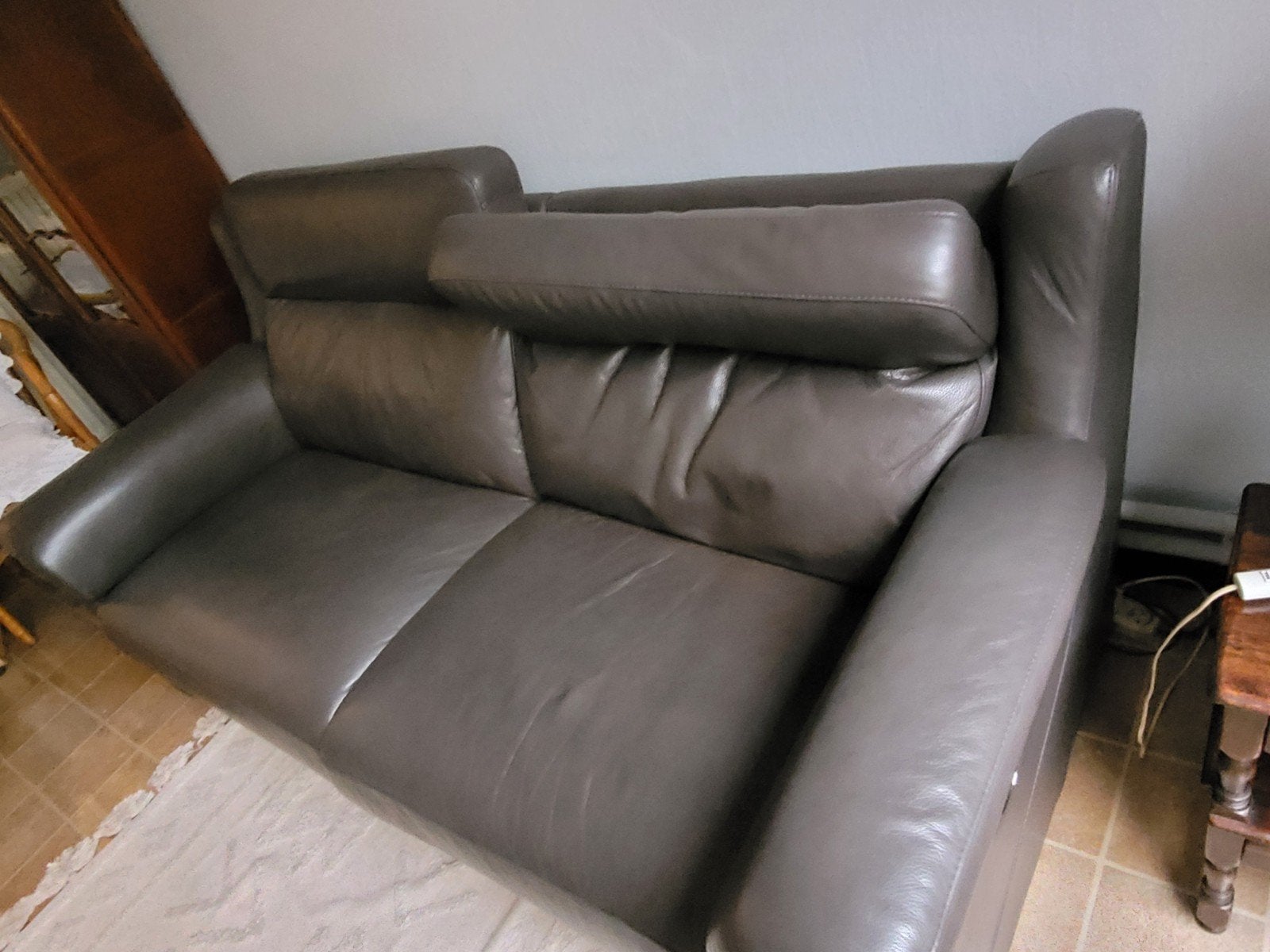 canapé divan cuir, Maison & Meubles, Enlèvement, Comme neuf, Cuir