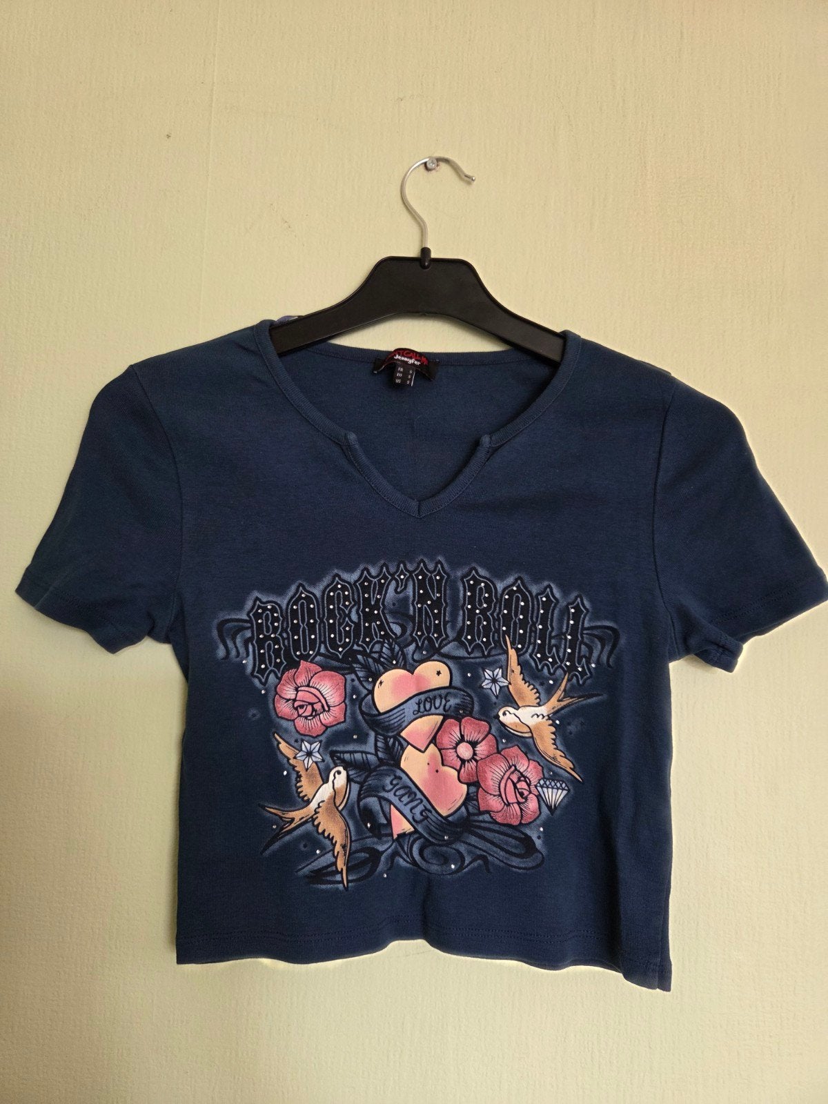 Crop top van Jennyfer, donkerblauw, maat S, Kleding | Dames, T-shirts, Blauw, Ophalen of Verzenden, Korte mouw, Jennyfer