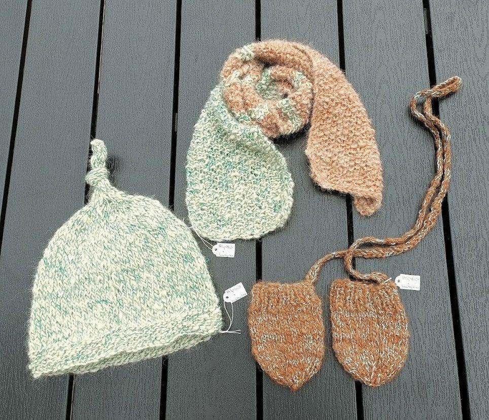 ALPACAWOL baby winterset: mutsje, wanten, sjaal maat 74-80, ARTESANAL, Nieuw, Ophalen of Verzenden, Maat 74