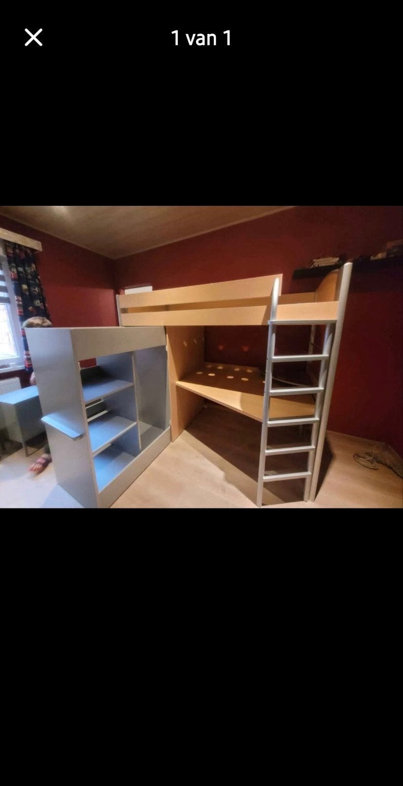 hoogslaper met kast en bureau, Ophalen, Hoogslaper