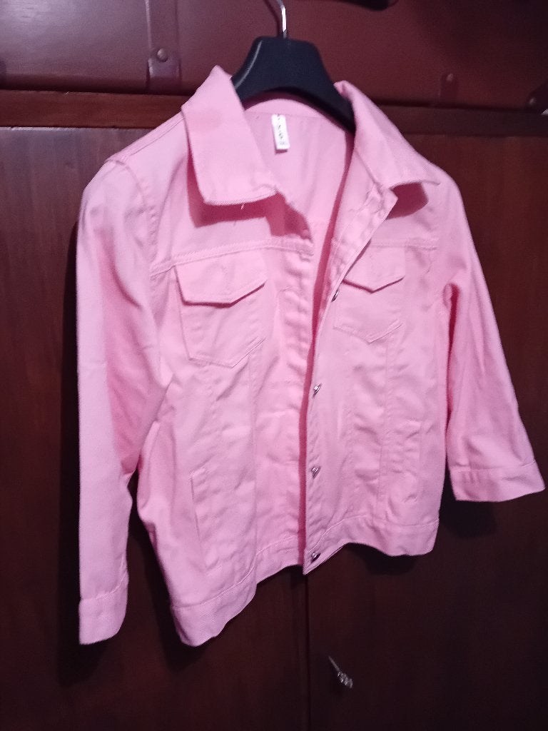 Jeans vest roos in katoen NIEUW, Ophalen of Verzenden, Nieuw, Maat 42/44 (L), Roze