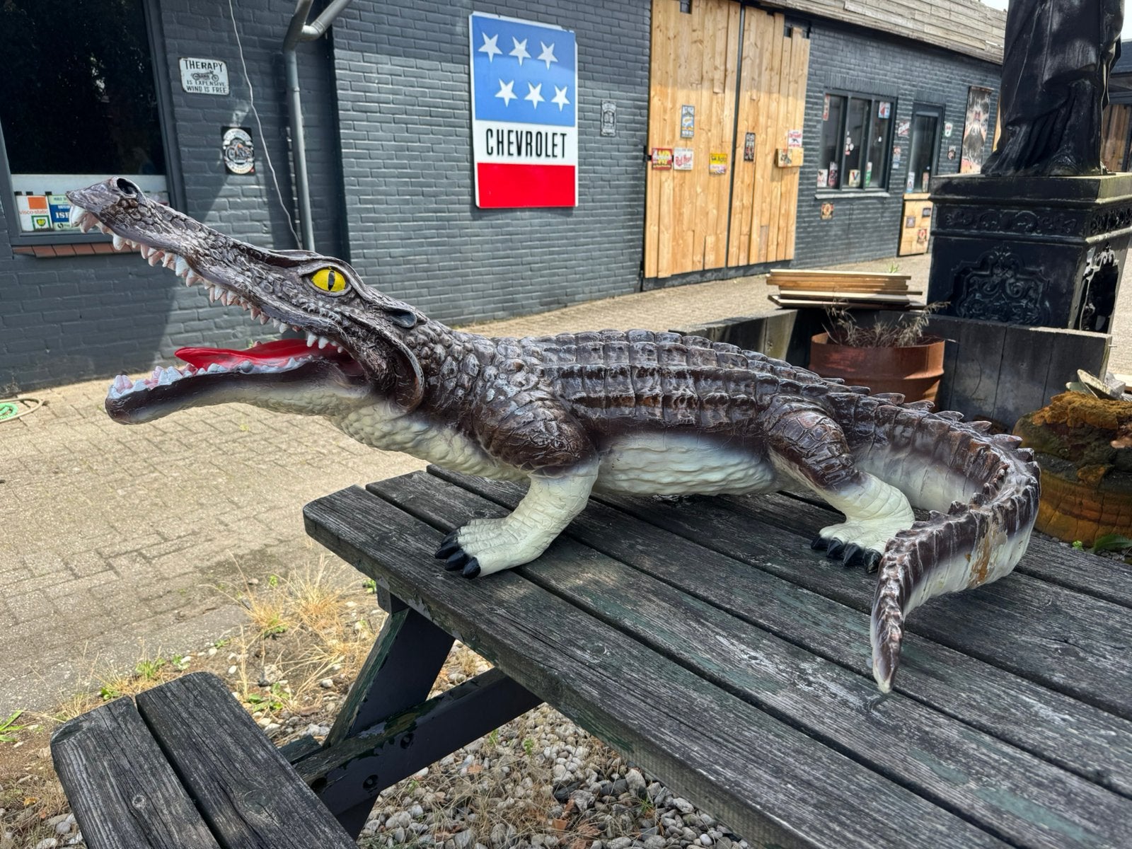 Groot decoratie beeld Krokodil XL, Verzamelen, Ophalen, Gebruikt, Dier