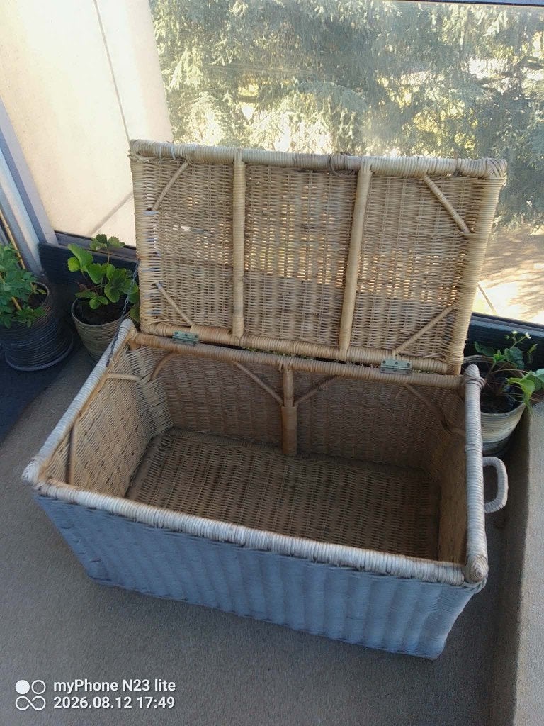 Rieten kofferbak, Tuin en Terras, Ophalen, Gebruikt
