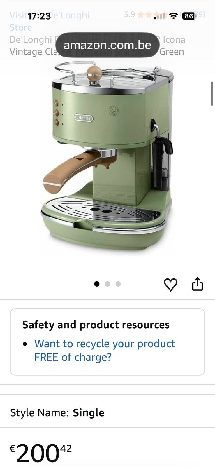 Koffiezetapparaat Delonghi ecov 310, Elektronische apparatuur, Ophalen of Verzenden, Zo goed als nieuw