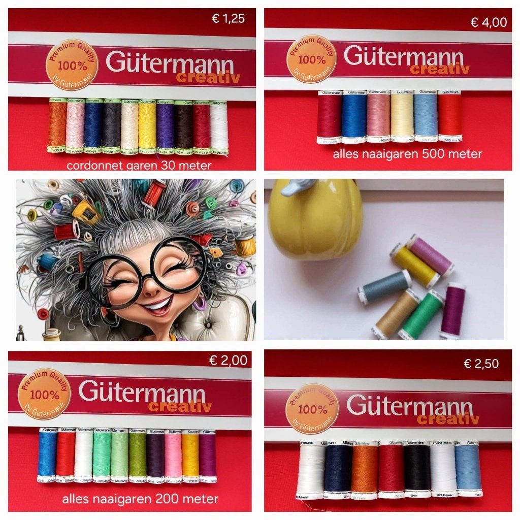 gutermann naaigaren vanaf € 1,25, Hobby en Vrije tijd, Ophalen of Verzenden, Nieuw, Garen of Naald(en)