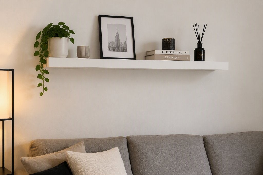 Wandplank wit 110x26cm - Lack serie Ikea, Ophalen, Zo goed als nieuw, Wit, Hout