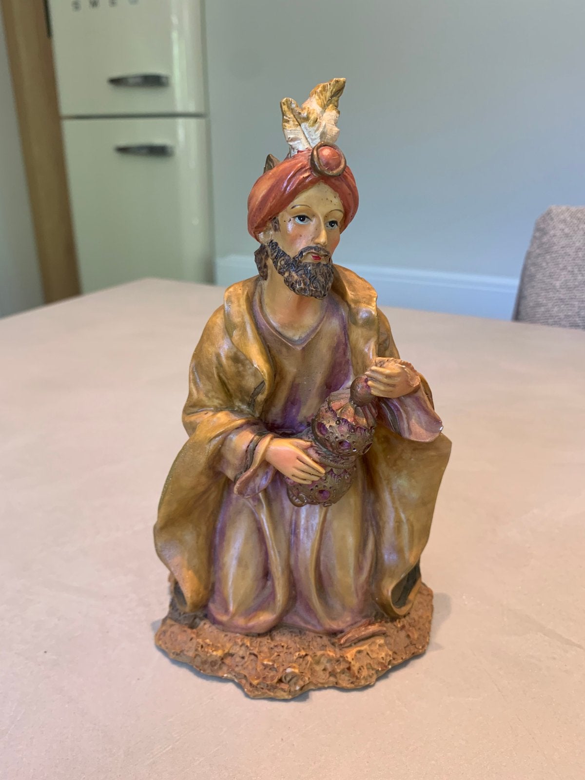 Statue vintage du roi Balthasar - statue de Noël, Collections, Enlèvement ou Envoi, Comme neuf