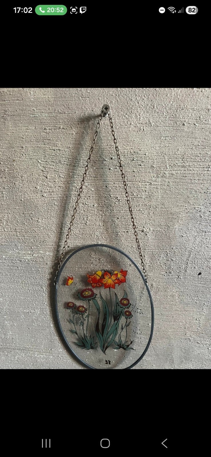 Ancien Vitrail Suspension  en Verre peint, Antiquités & Art, Enlèvement ou Envoi