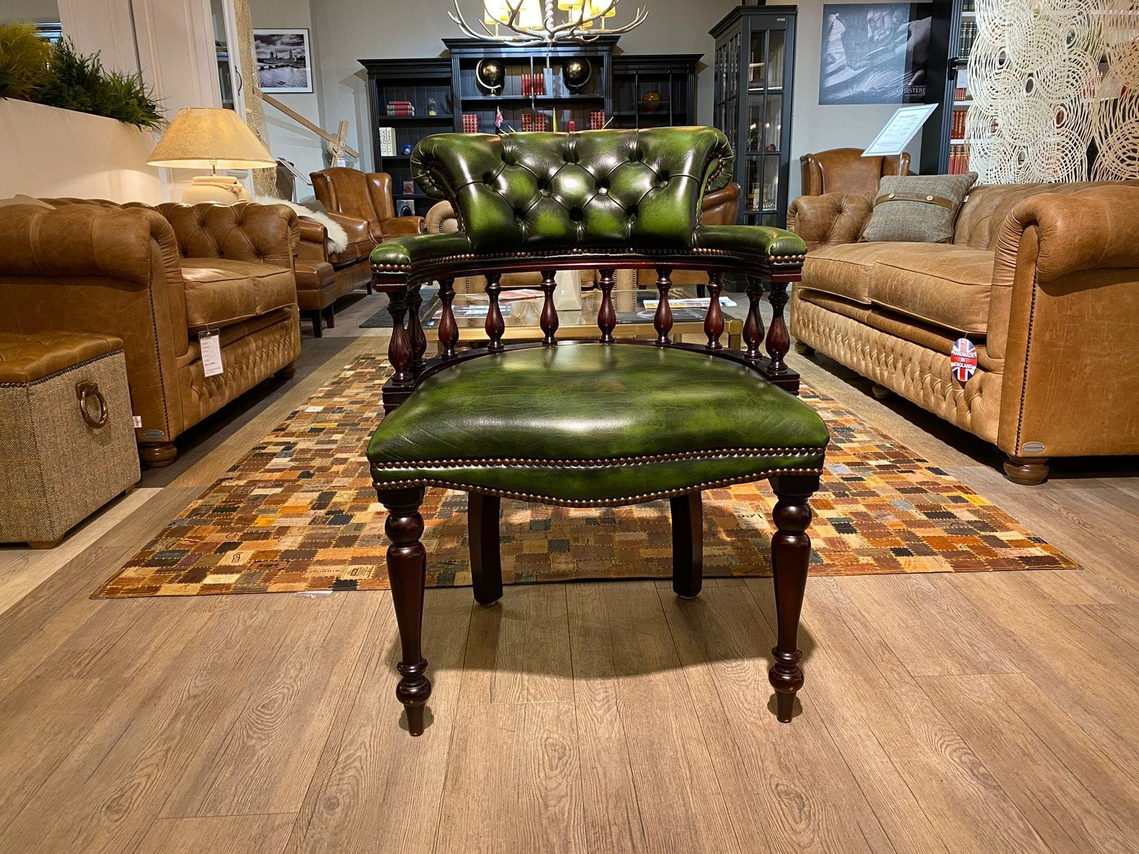 SPRINGVALE CHESTERFIELD FAUTEUIL / BUREAUSTOEL GROEN, Enlèvement ou Envoi