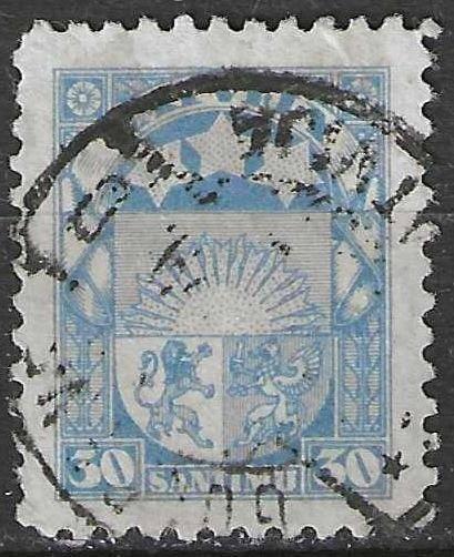 Lettonie 1927/1929 - Yvert 127 - Armoiries (ST), Envoi, Pologne, Affranchi